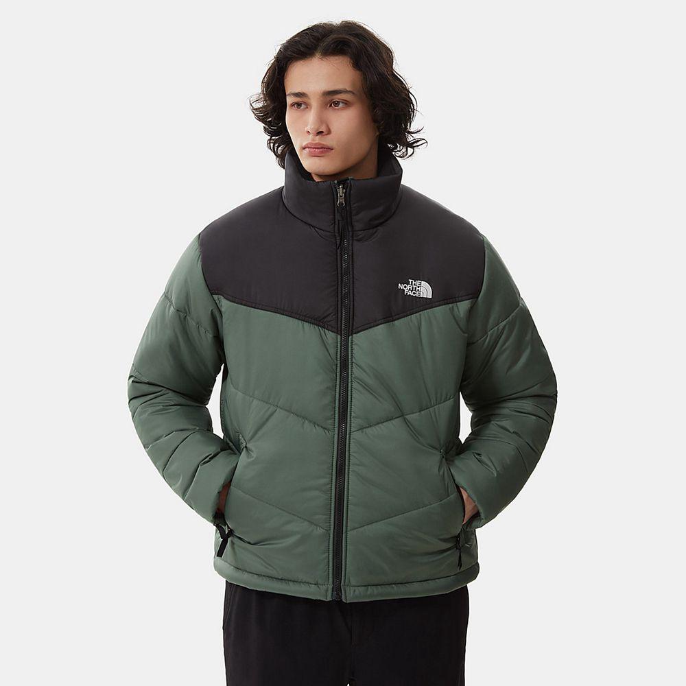 The North Face Saikuru Ανδρικα Puffer Μπουφαν - Πρασινο / Μαυρα (JCOE10325)